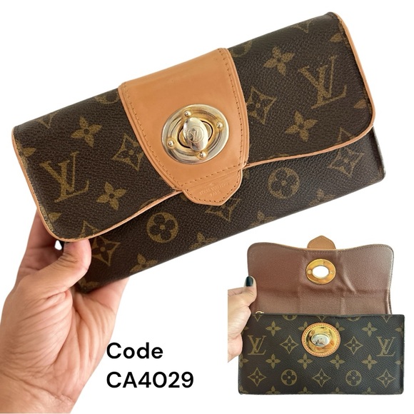 LOUIS VUITTON Monogram Boetie Women’s Long Wallet Brown Coated Canvas Authentic - Picture 1 of 17